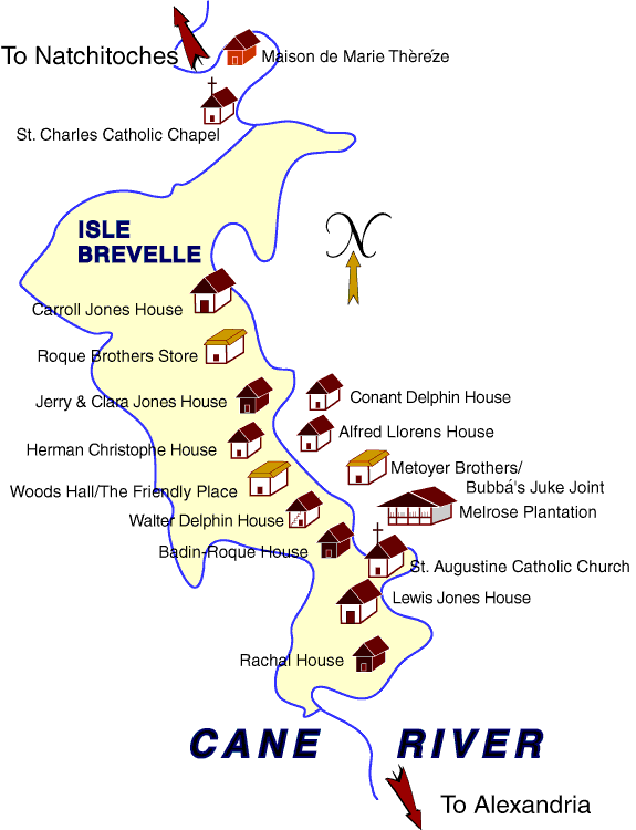 Map of Cane River
