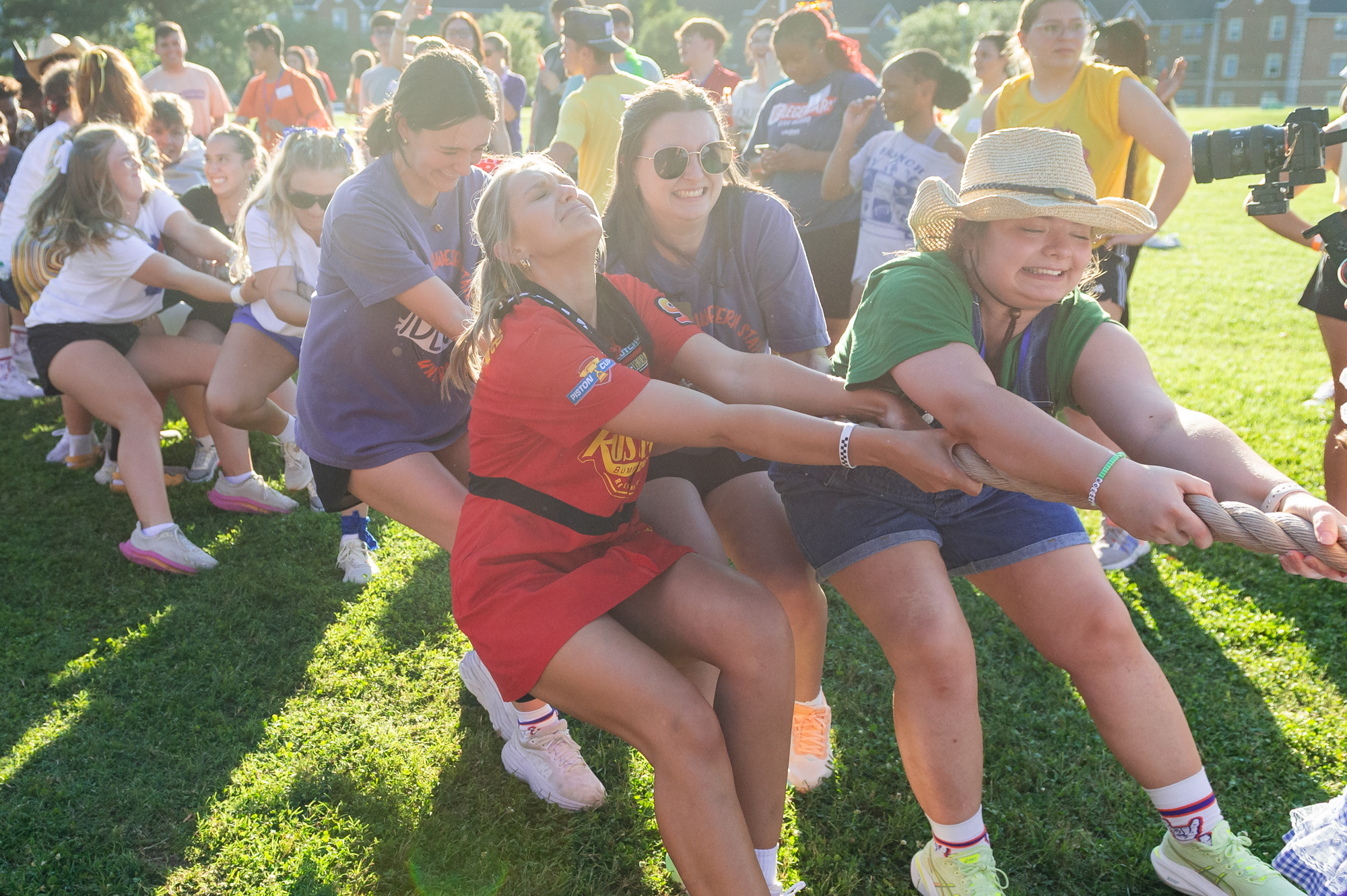 Students enjoying tug-of-war