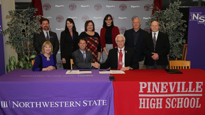 Northwestern and Pineville HS leaders sign agreement