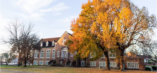 NSULA campus building in the fall