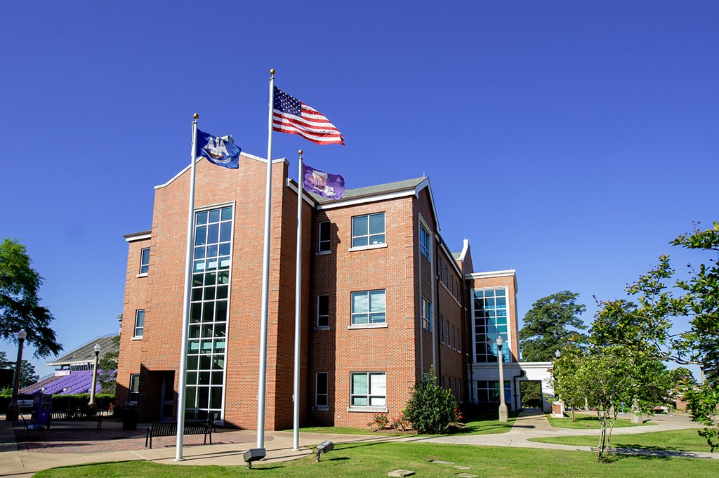 Flags at Student Services Center