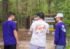 NSULA Students at local reserve walking outside