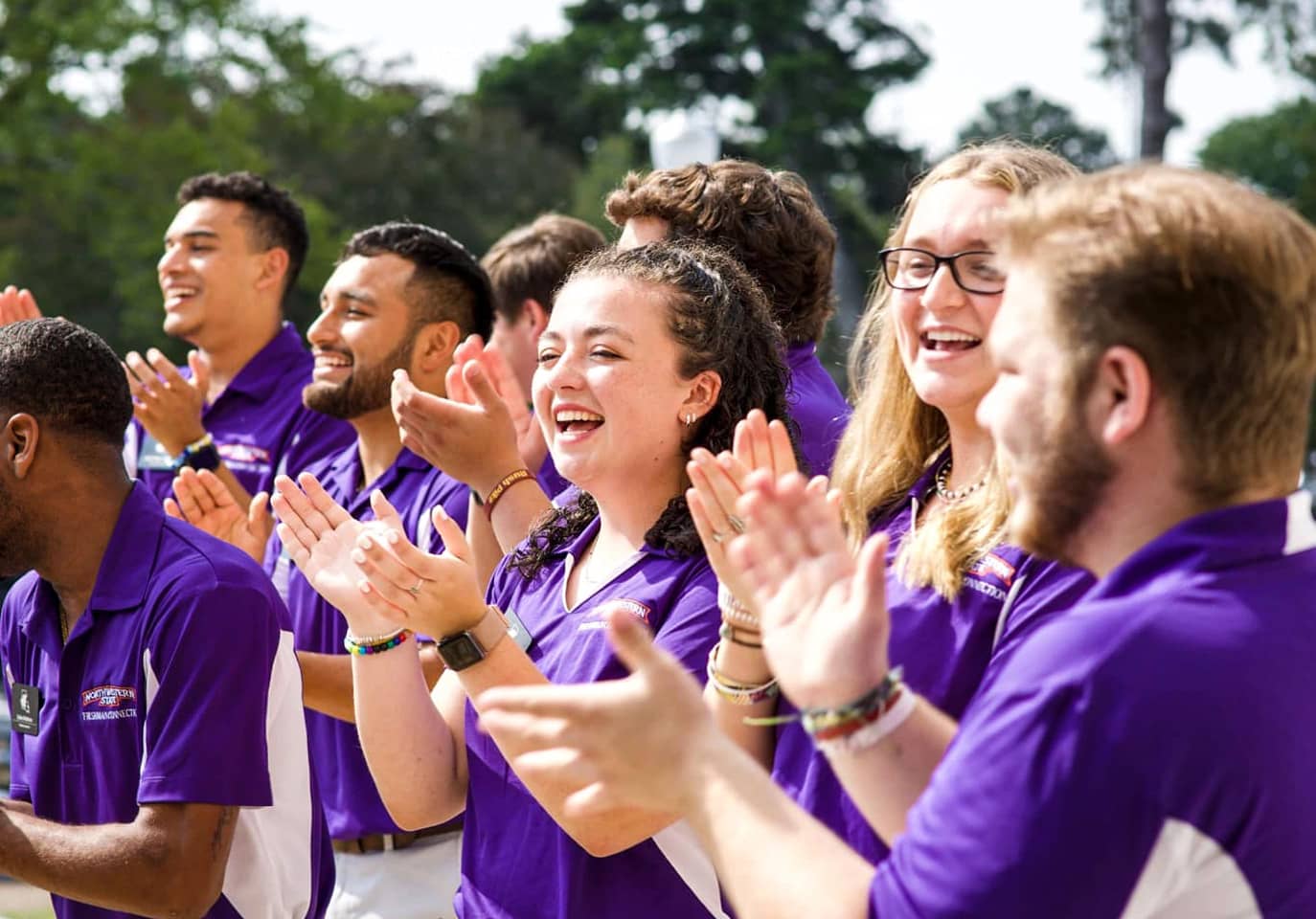 NSU orientation leaders greet new students
