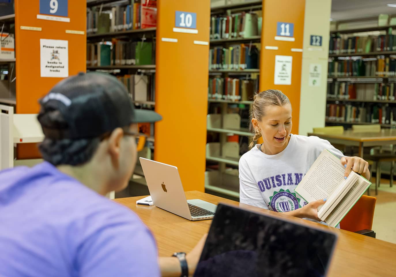 Students studying in the library