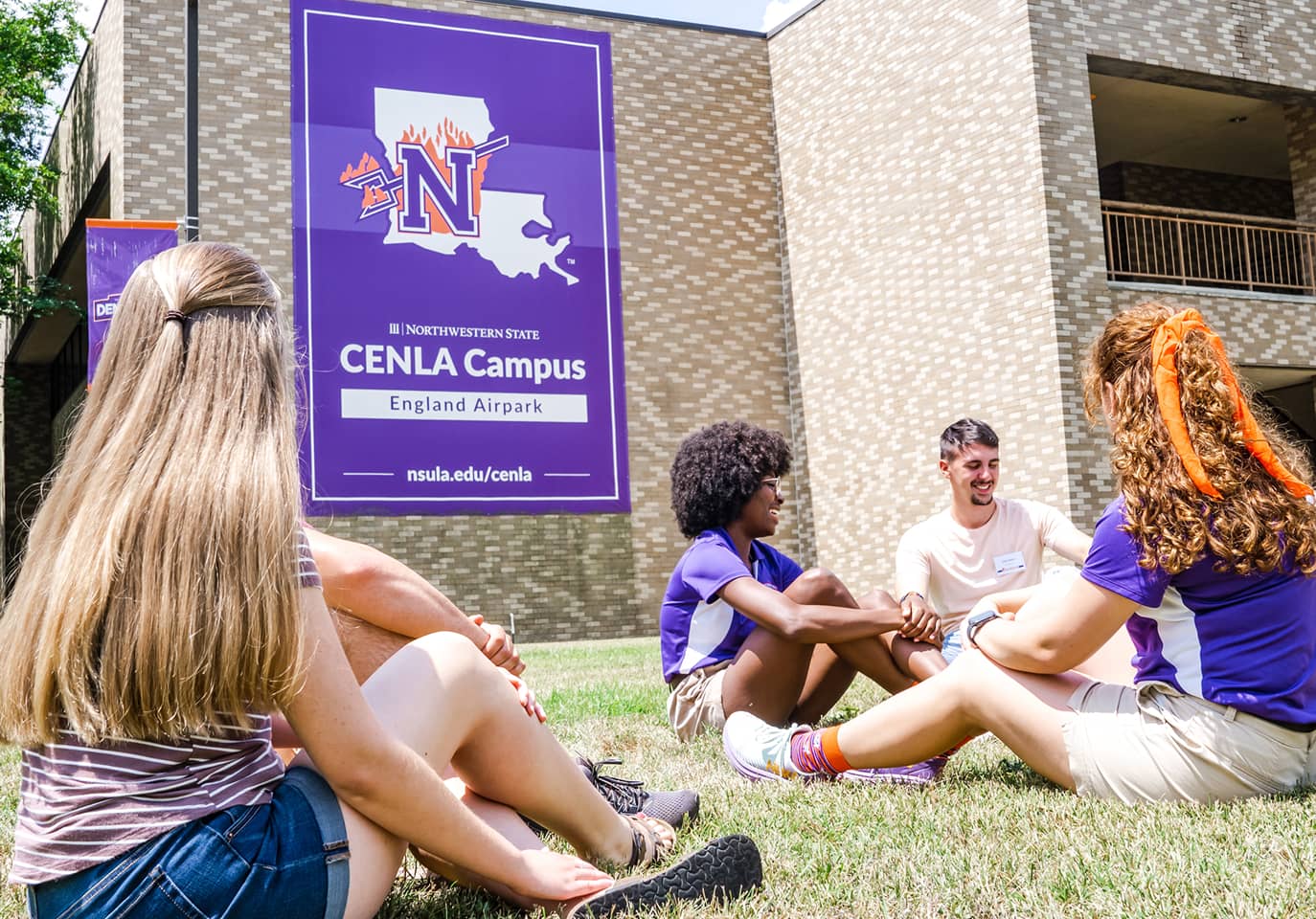 Students outdoors at the CENLA campus