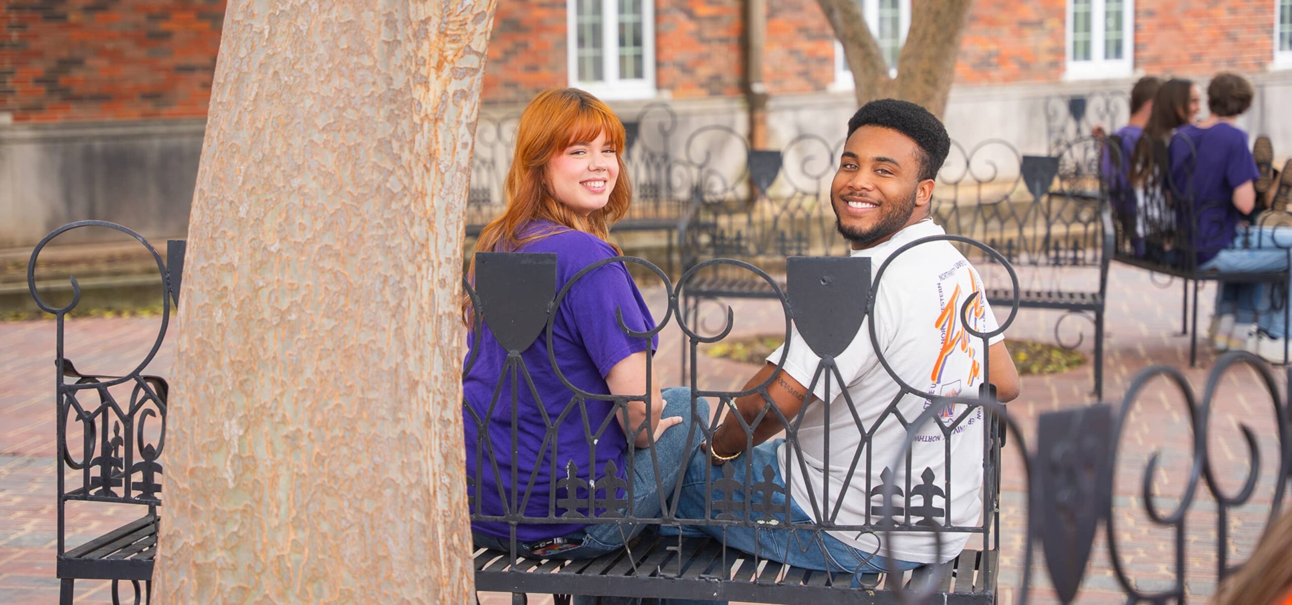 Students outside of Russell Hall
