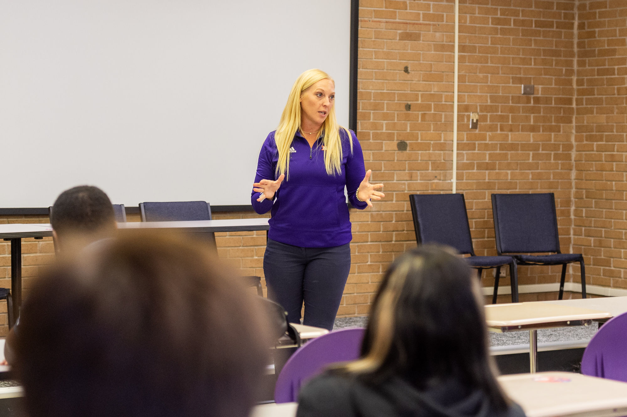 NSU instructor presents in front of class