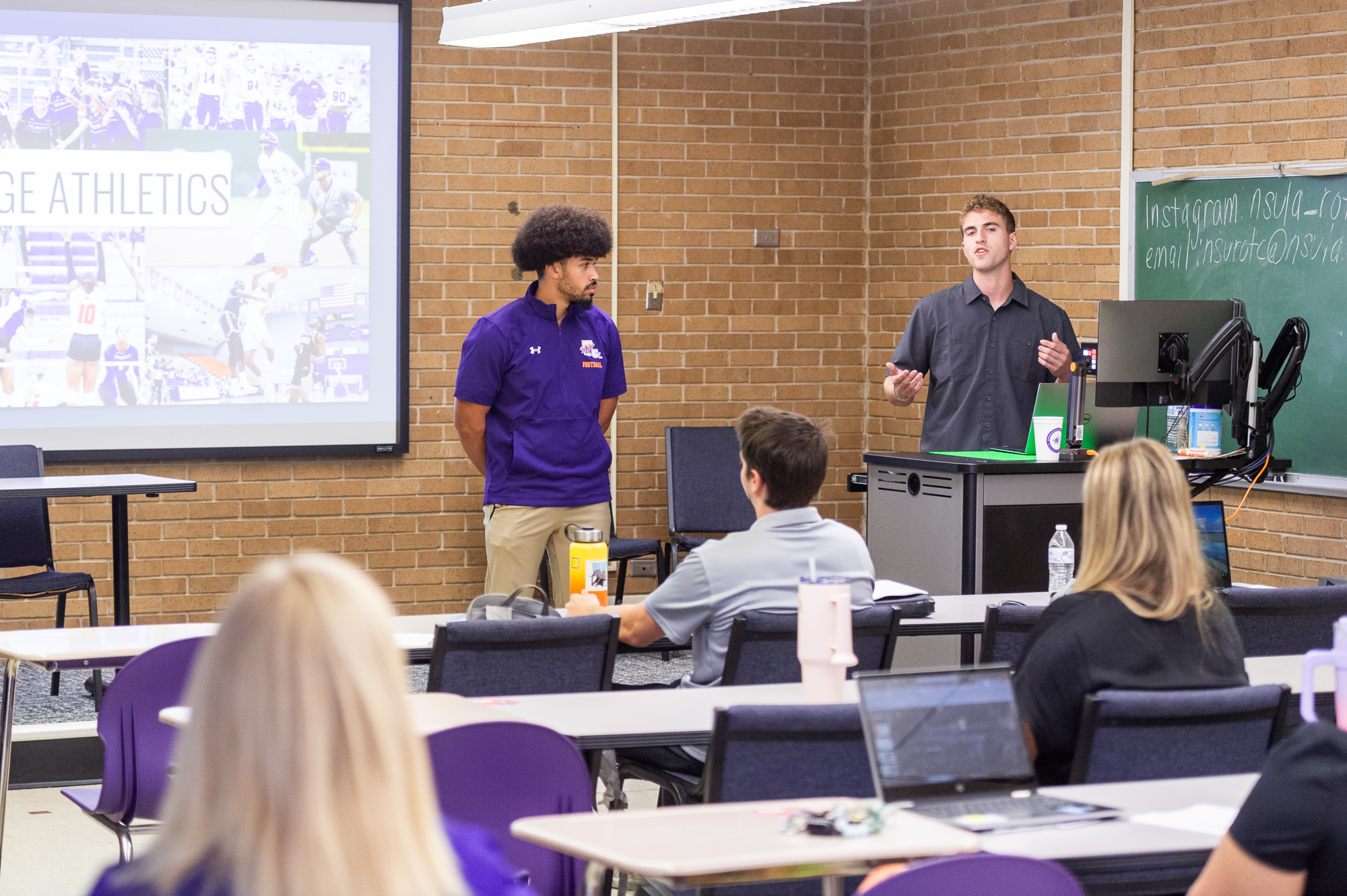 NSF Health and Human Performance students present to classroom of students