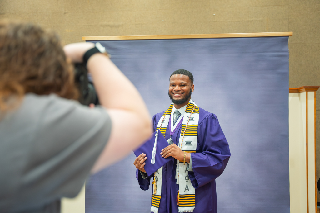 NSU graduate poses for a senior photo