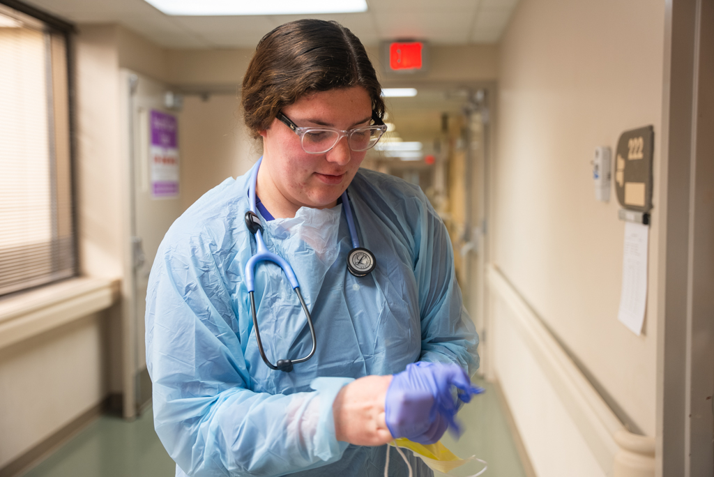 NSU Nursing student in hospital