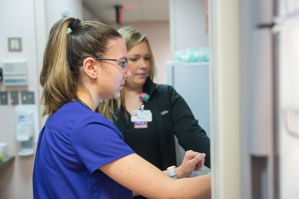 NSU Nursing student and faculty member