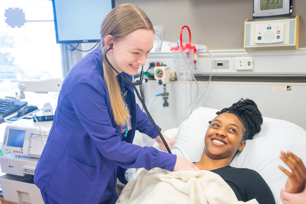 NSU Nursing student gaining real-world experience in a hospital