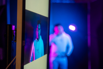 NSU student in photo lab