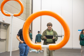 NSU students operate a drone during a flight exercise