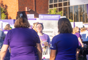 NSU student speaks to faculty and staff members at N-Side View Preview Day
