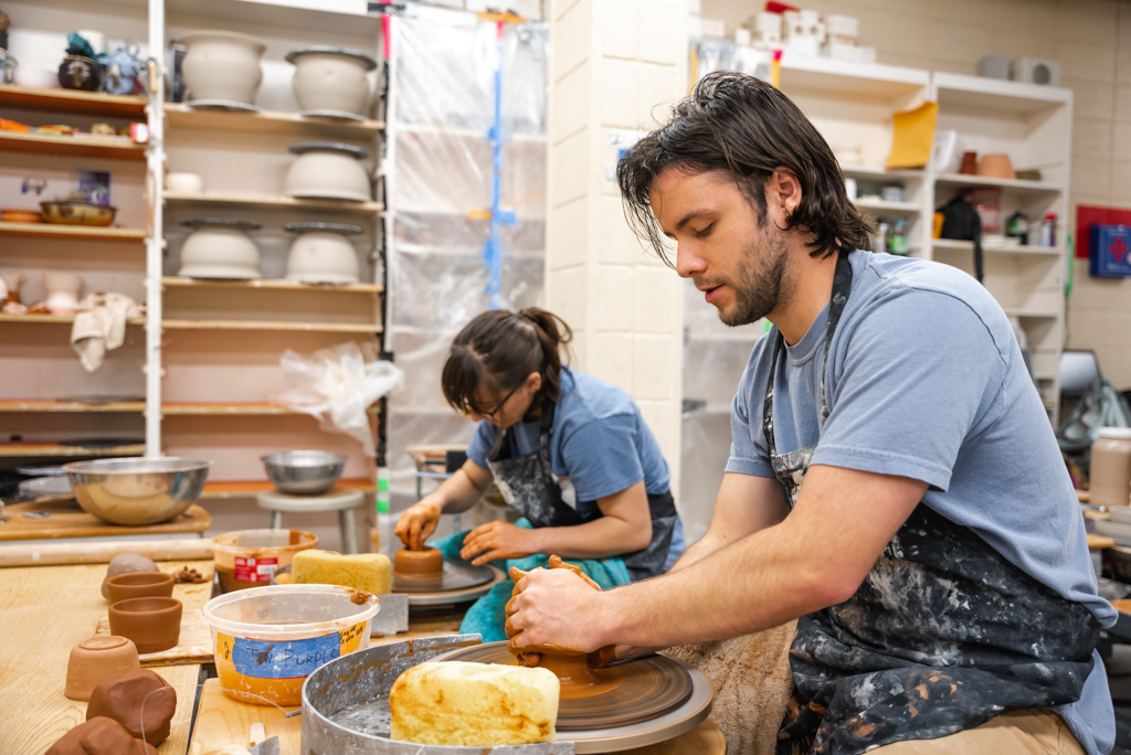 NSU students craft handmade pottery