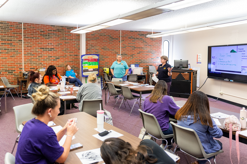 Students work in classroom