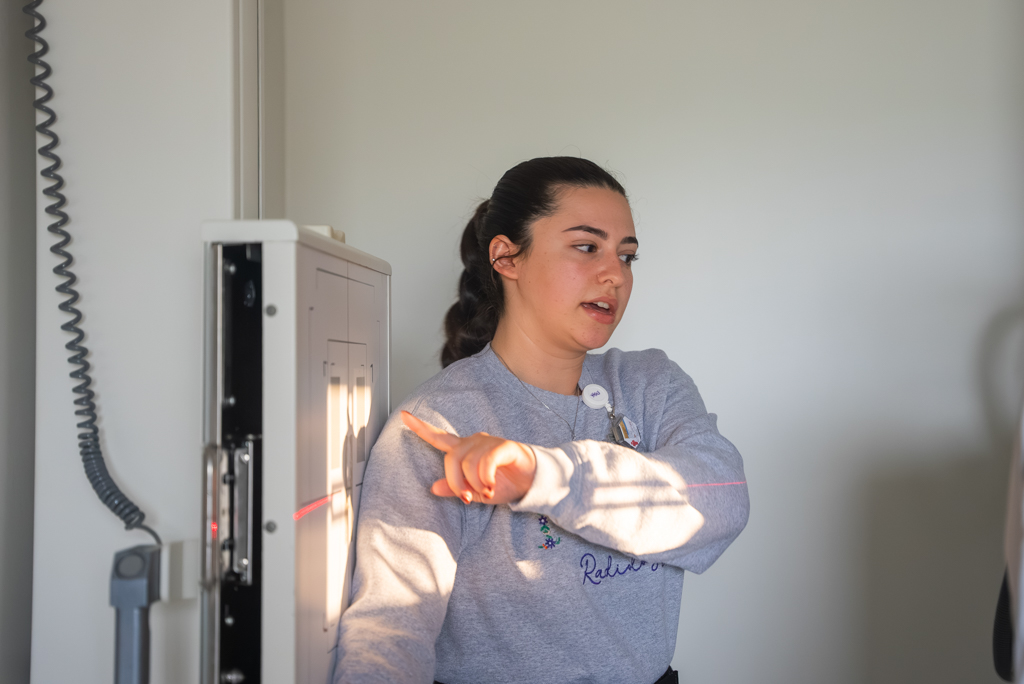 NSU nursing student completing an x-ray scan