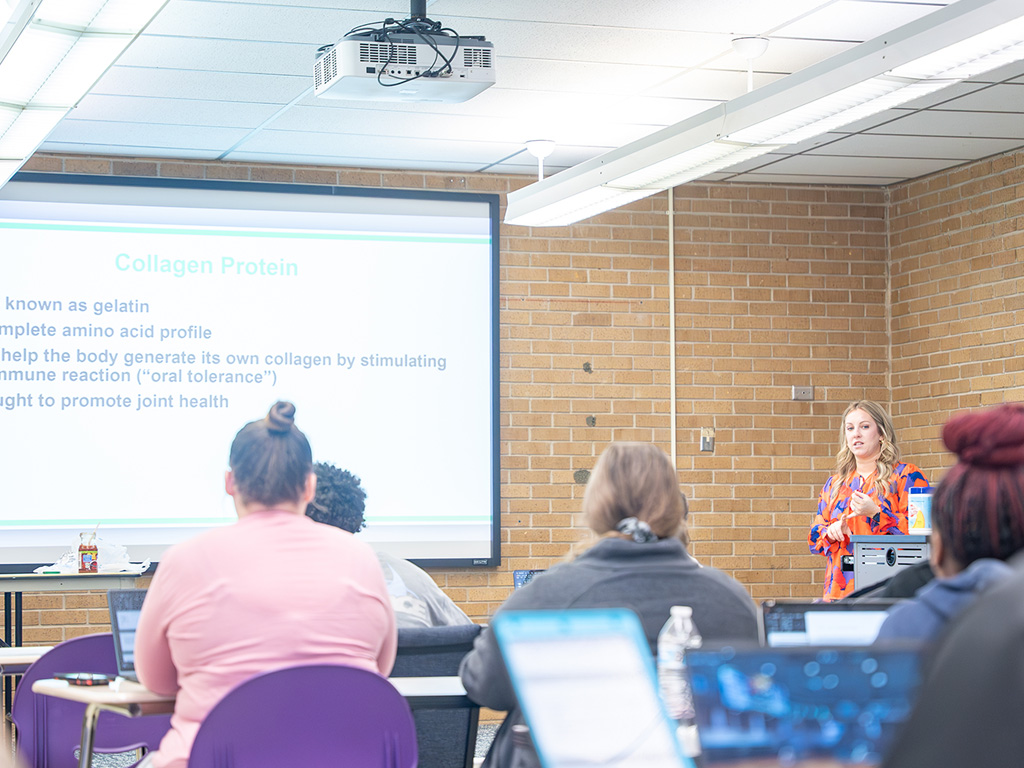 Students learning proper nutrition in HHP classroom.