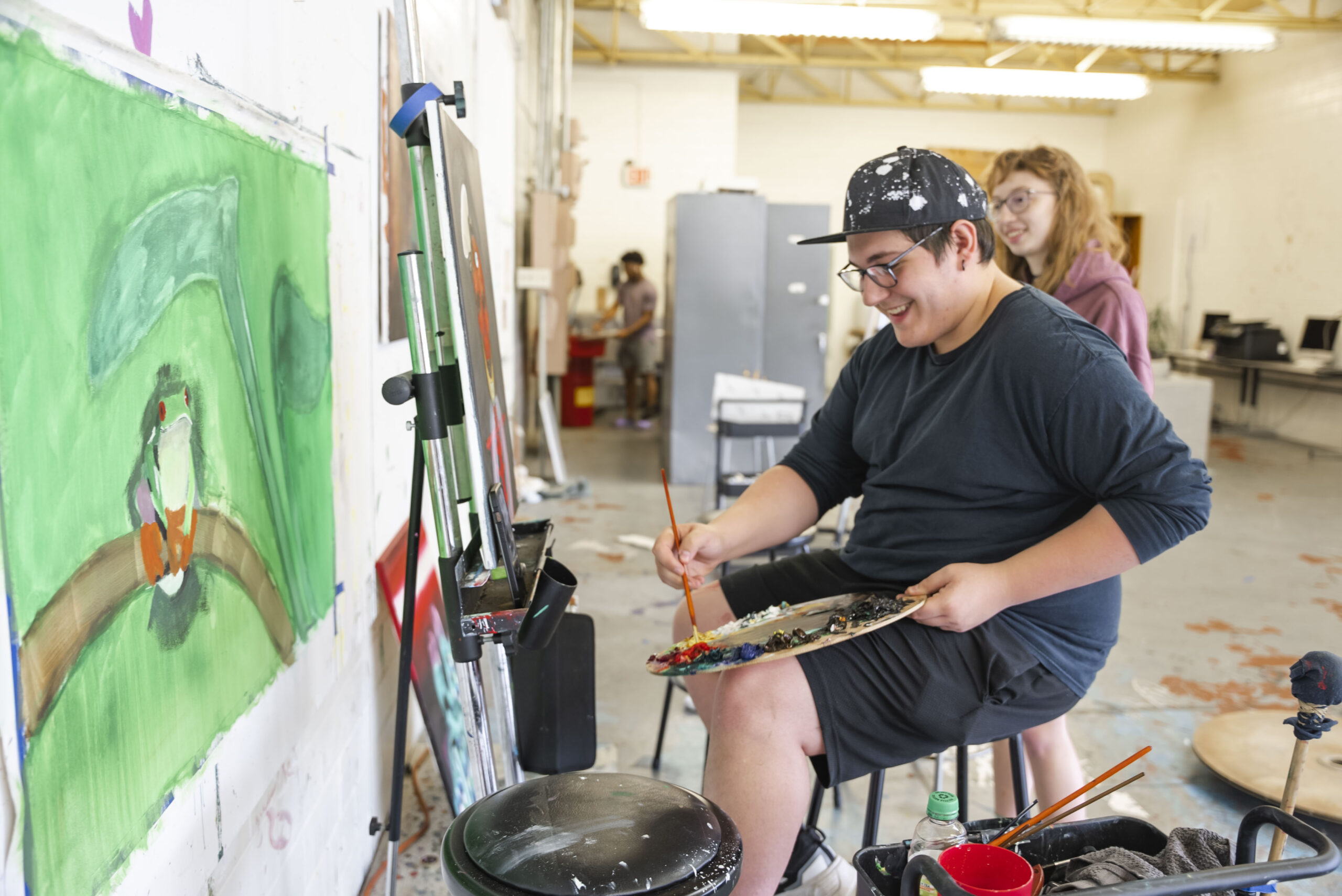 NSU student works on painting