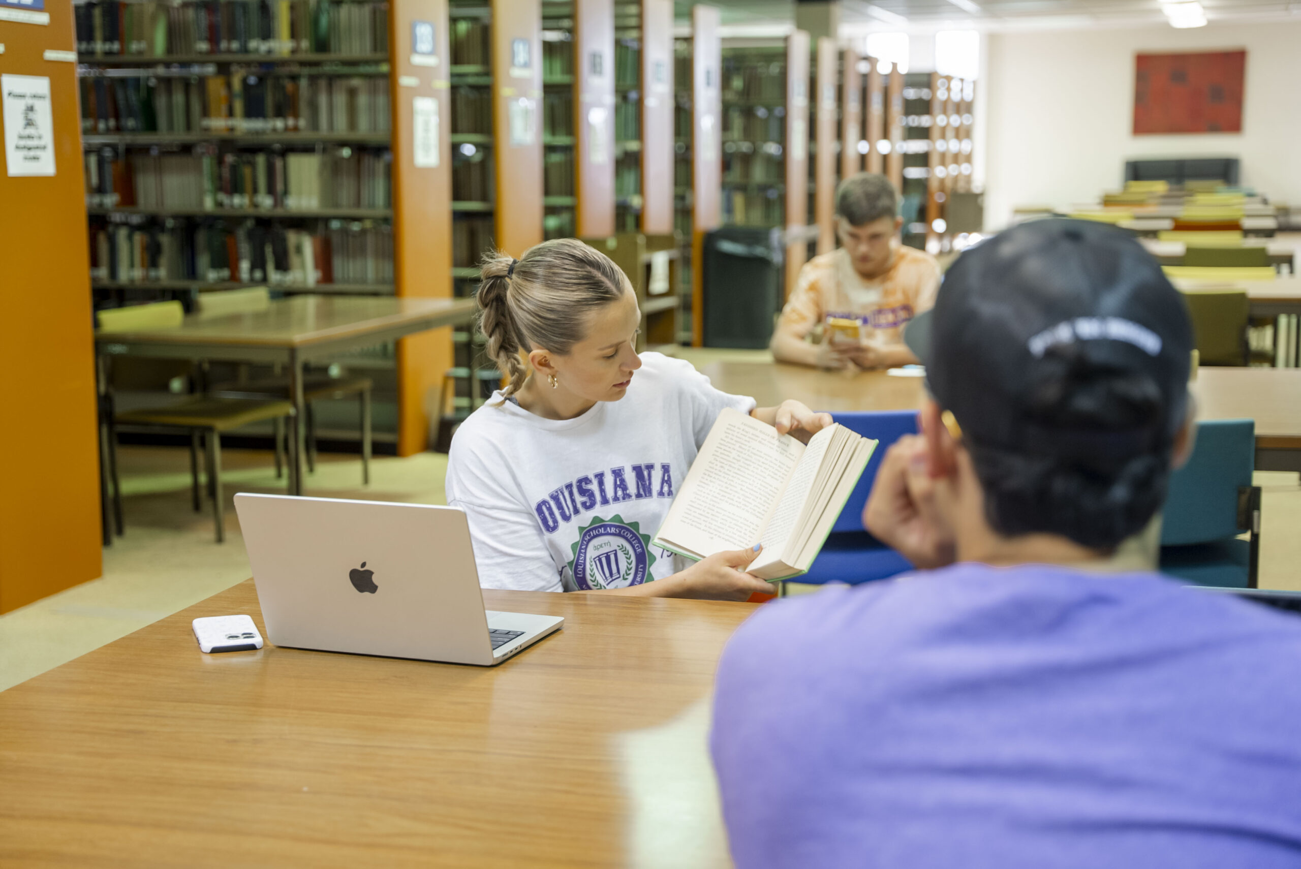 Students studying in the library