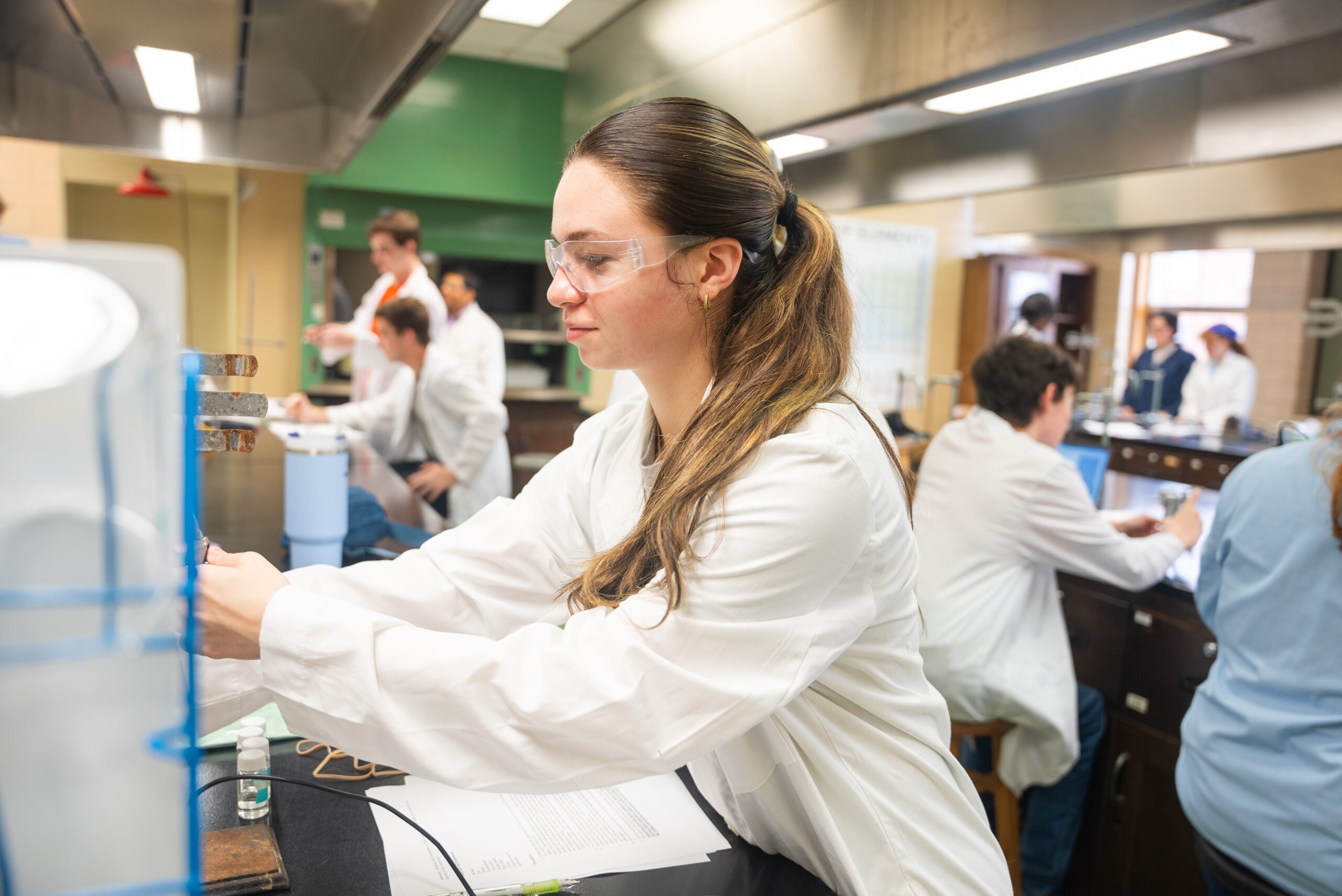 NSU student performing experiment in Chemistry Lab