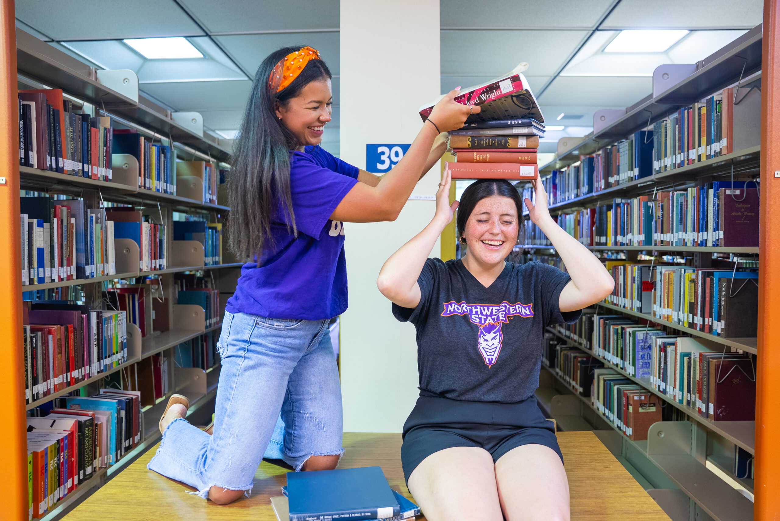 NSU students have fun in the library