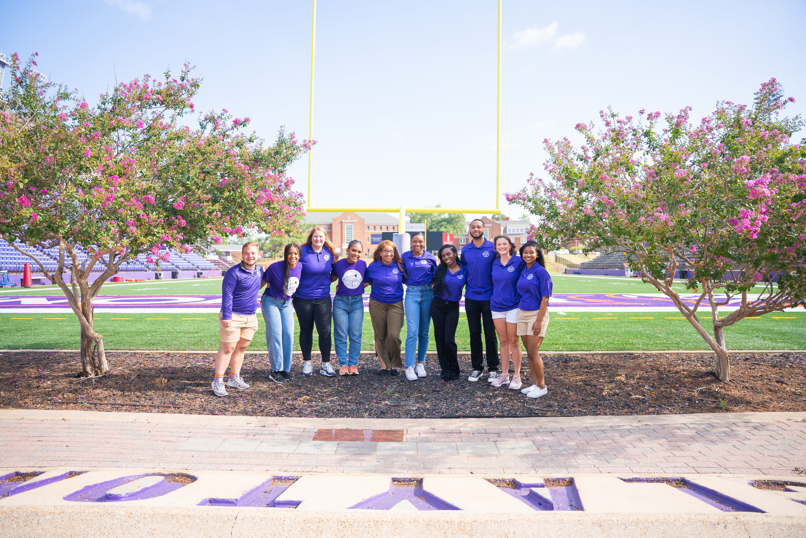 Members of the Student Government Association pose for a photo in Turpin Stadium