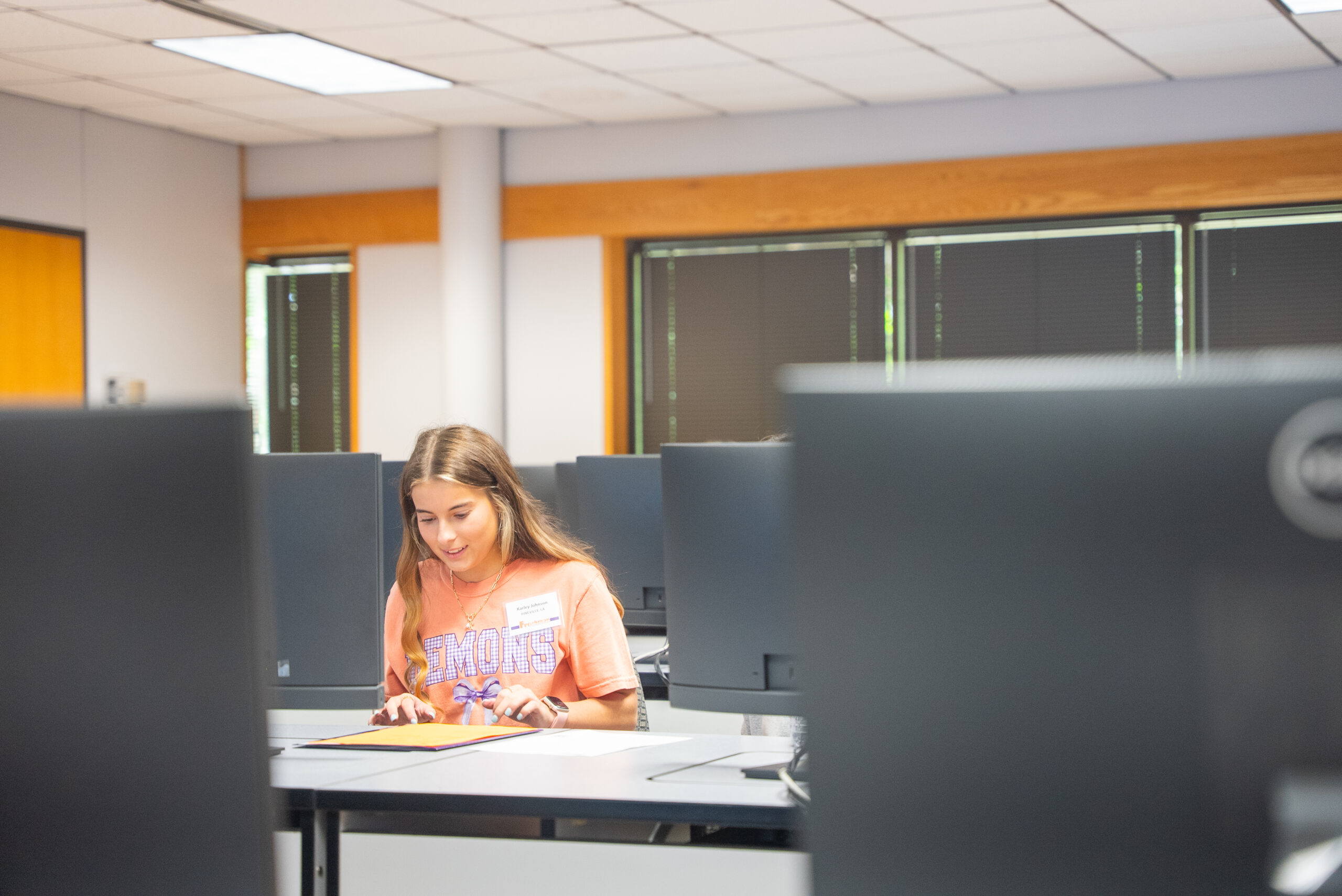 NSU student in computer lab