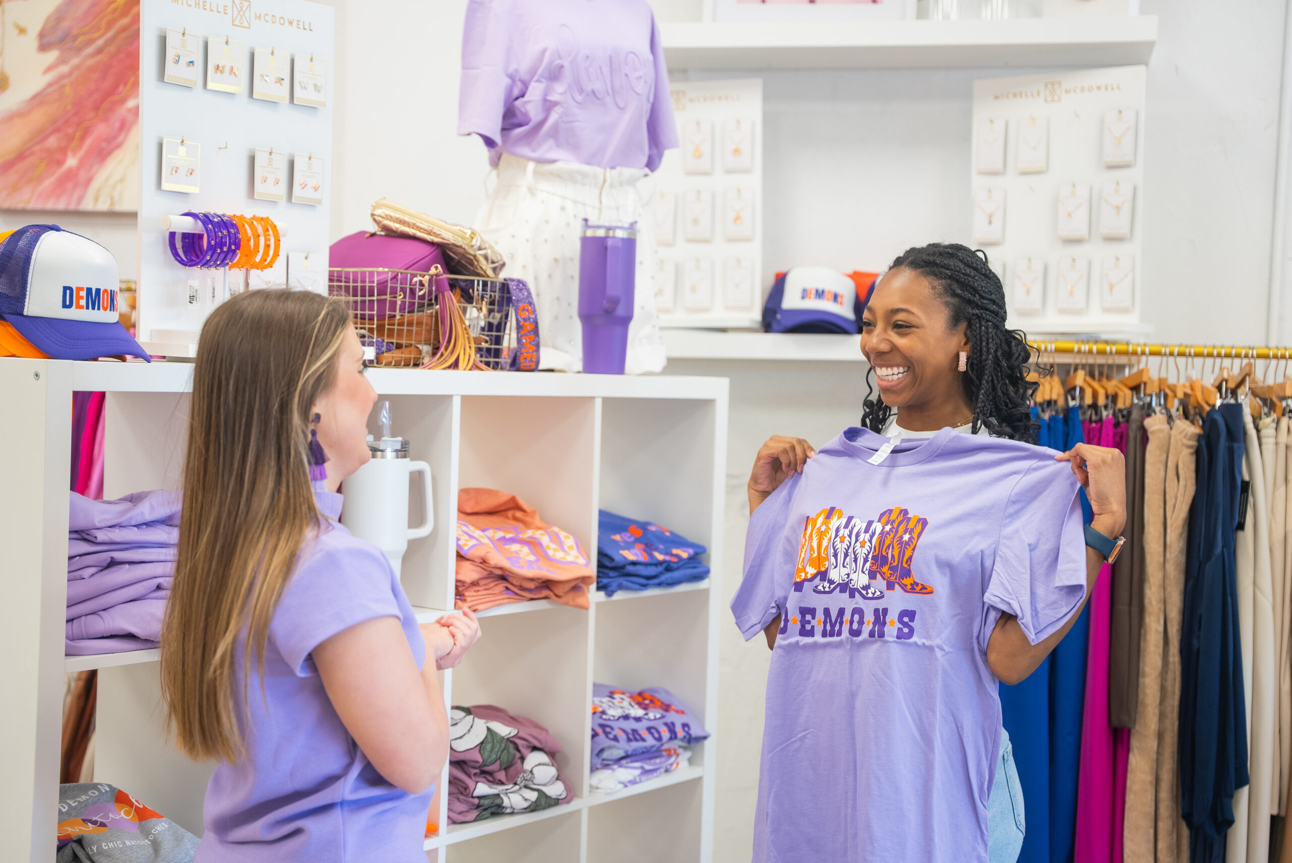 NSU students shop in a local boutique