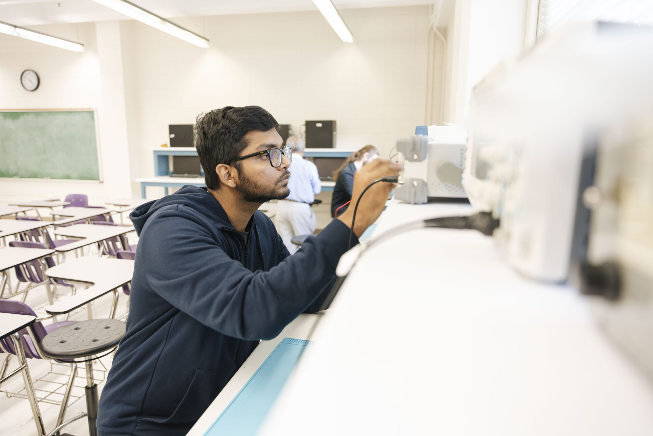 Engineering student completes wiring project
