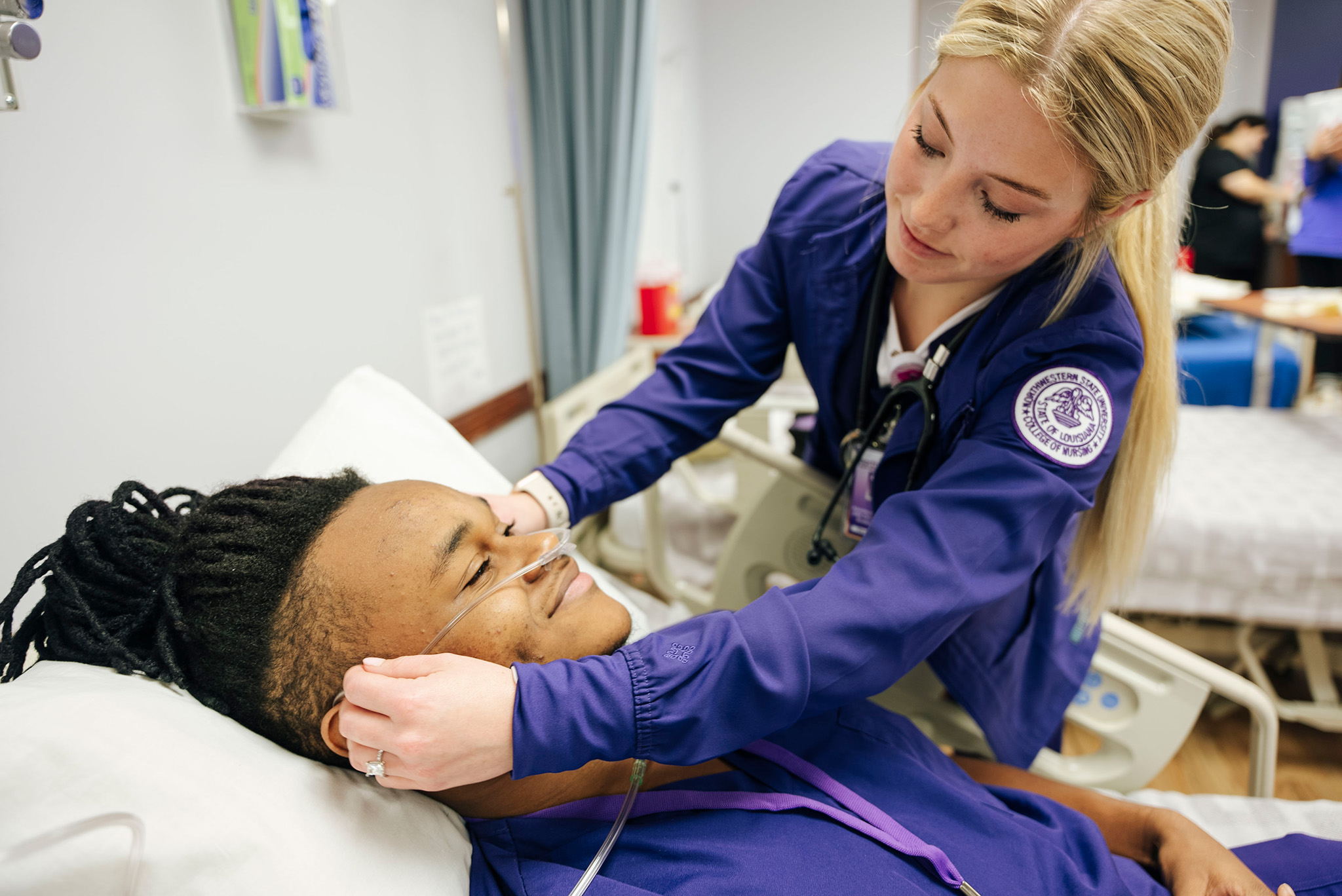 NSU Nursing students gaining hands-on experience in a hospital
