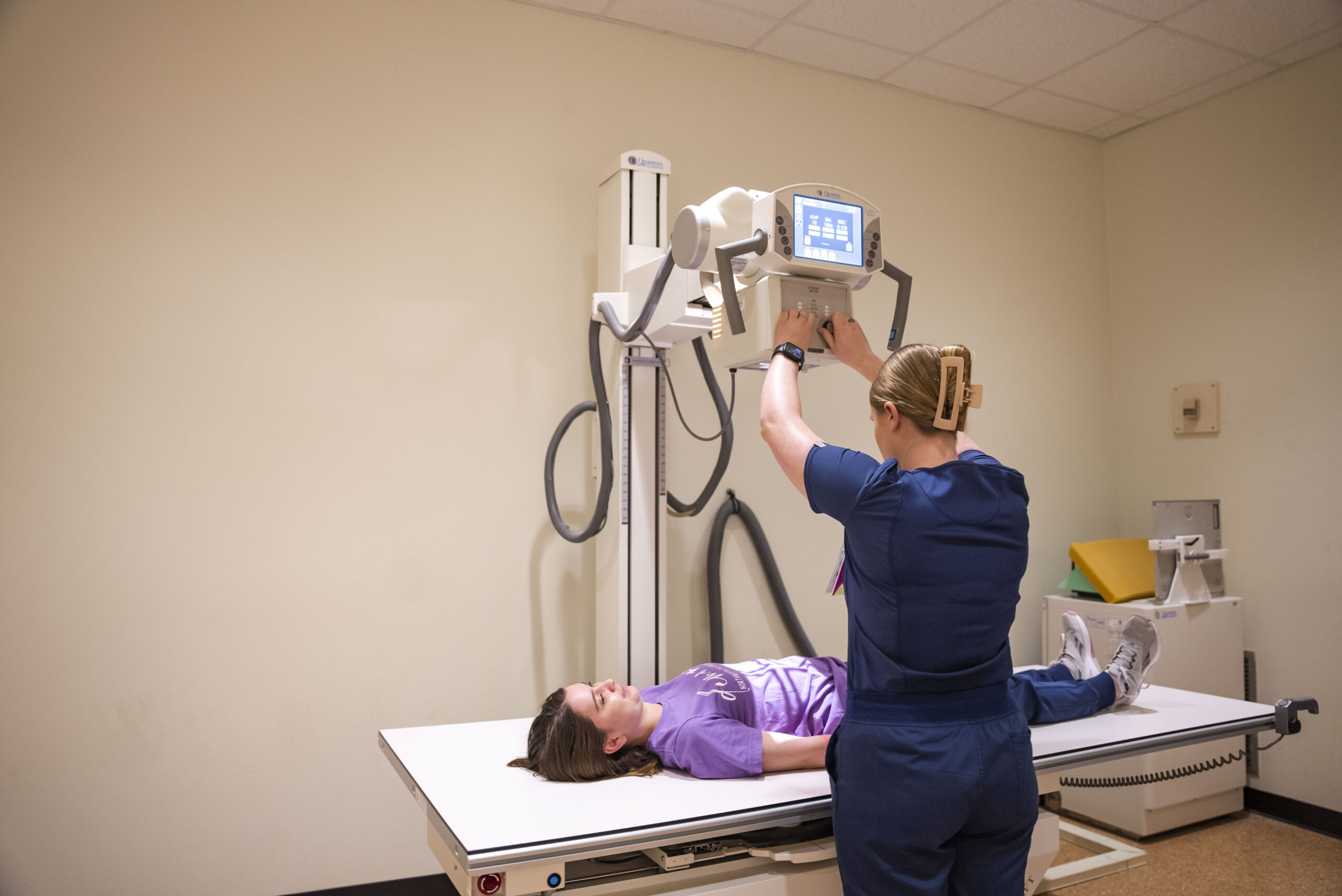 NSU student receives hands-on training at radiologic sciences lab on campus of Northwestern State University