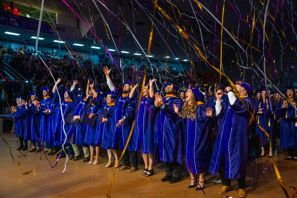 NSU graduates celebrate as confetti bursts at commencement ceremony