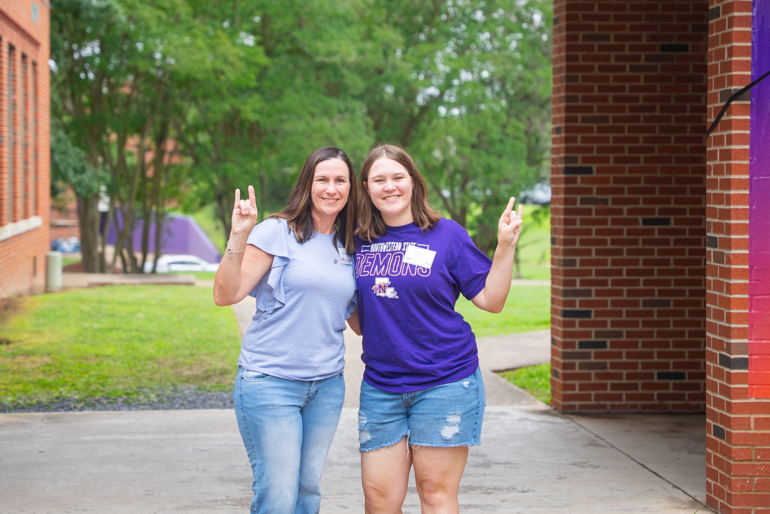 mom and student on NSU's campu