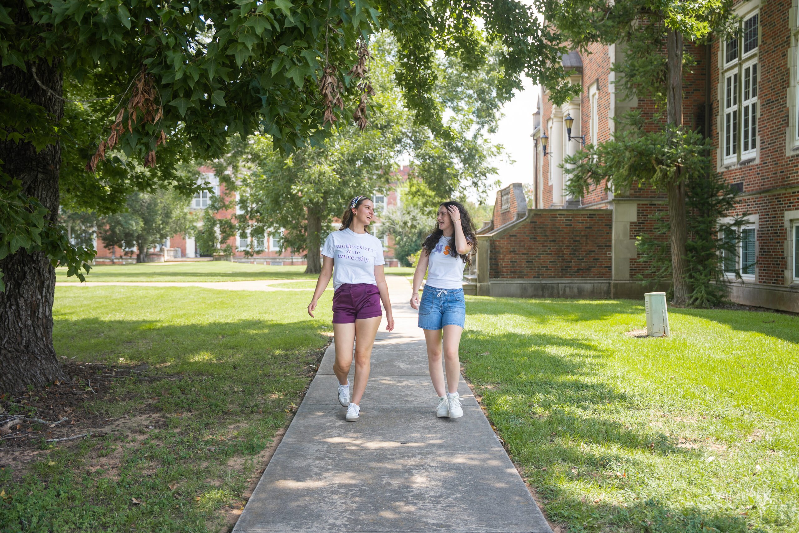 students walking on campus