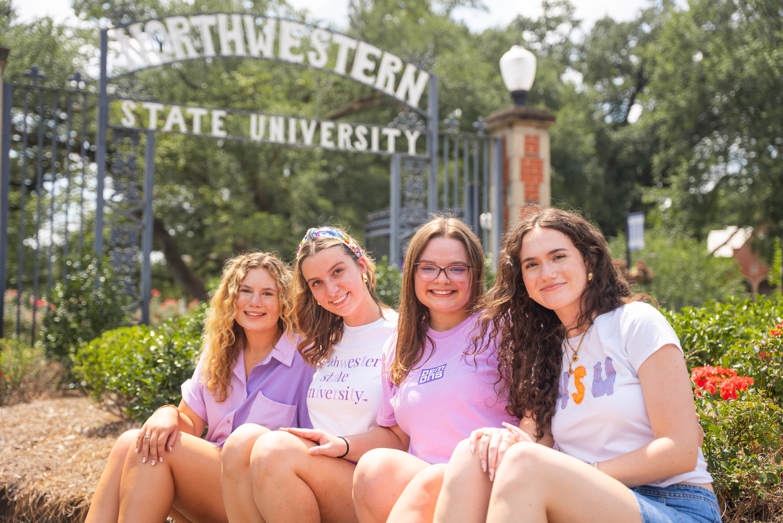 students posed on NSU's campus