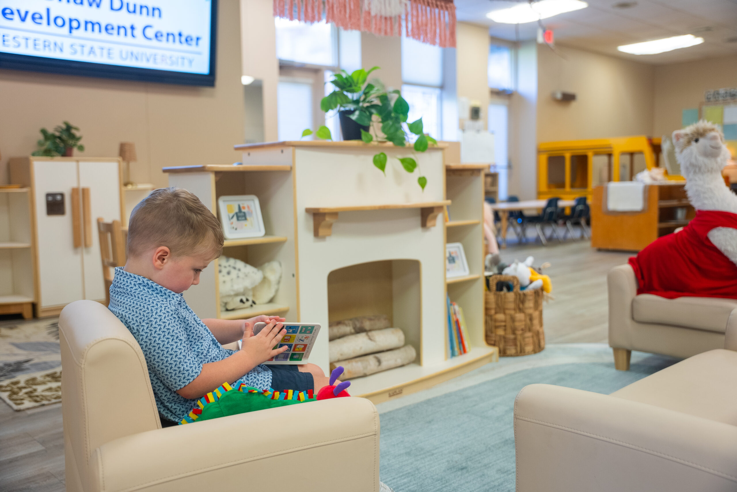 Child reading a book