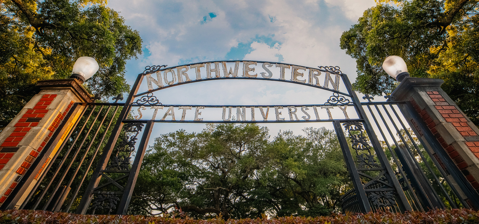 Iconic front gates of Northwestern State University
