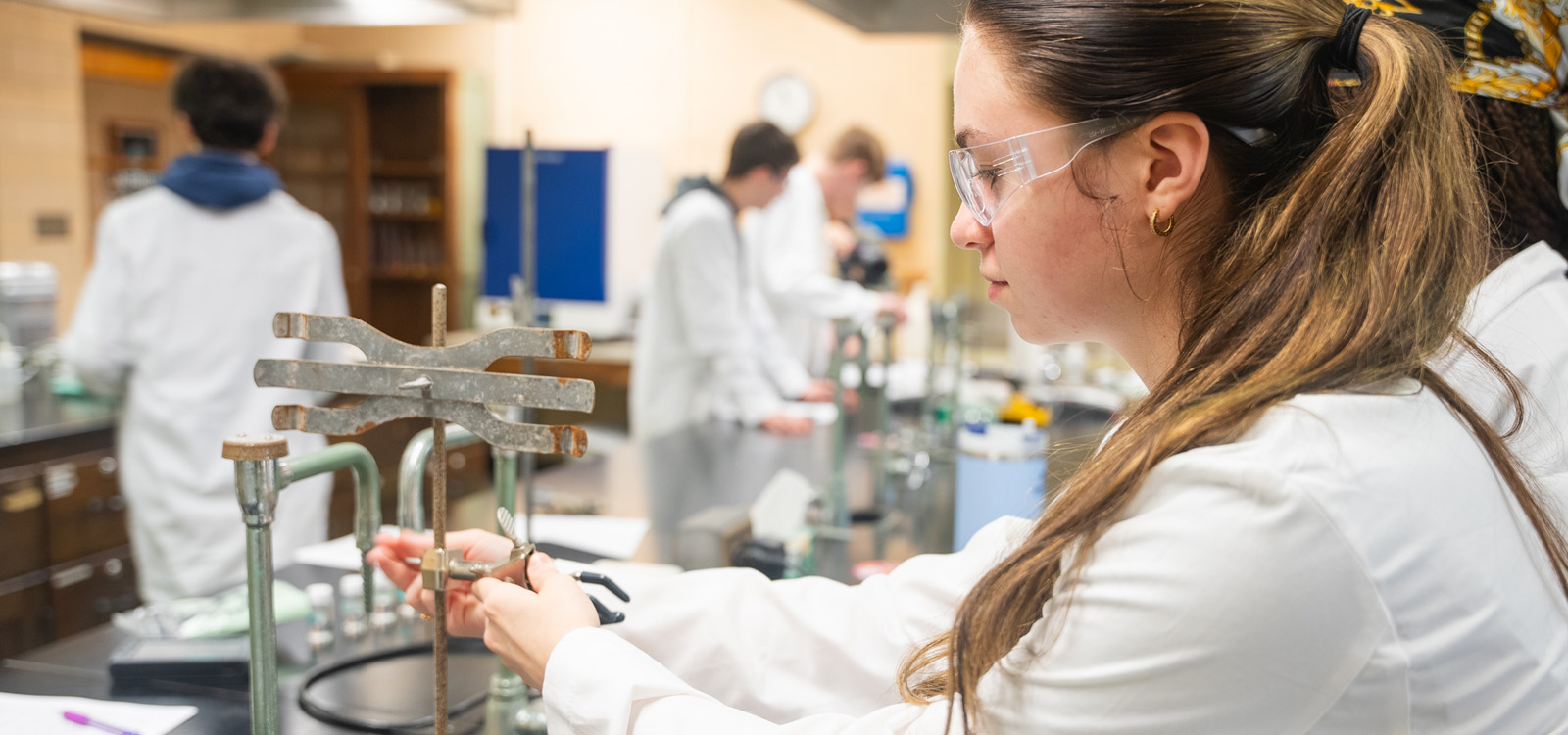 NSU student in lab in Fournet Hall