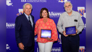 NSU recognized employees with 30 years of service. From left are President James Genovese, Melanie Bedgood and Dr. Greg Granger.