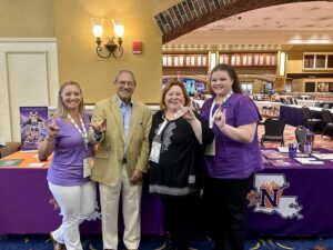 Danielle Cabrera, NSU recruiter for Central Louisiana; alum Monty Chicola, Jennifer DePriest, Region 6 STEM coordinator, and Samantha Grant, NSU Marksville campus coordinator, were among the NSU delegation that participated in the Louisiana Rural Economic Summit in Marksville, hosted by the Tunica-Biloxi Tribe of Louisiana.