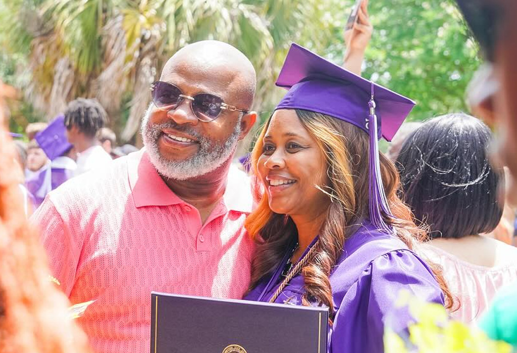 NSU student at graduation ceremony