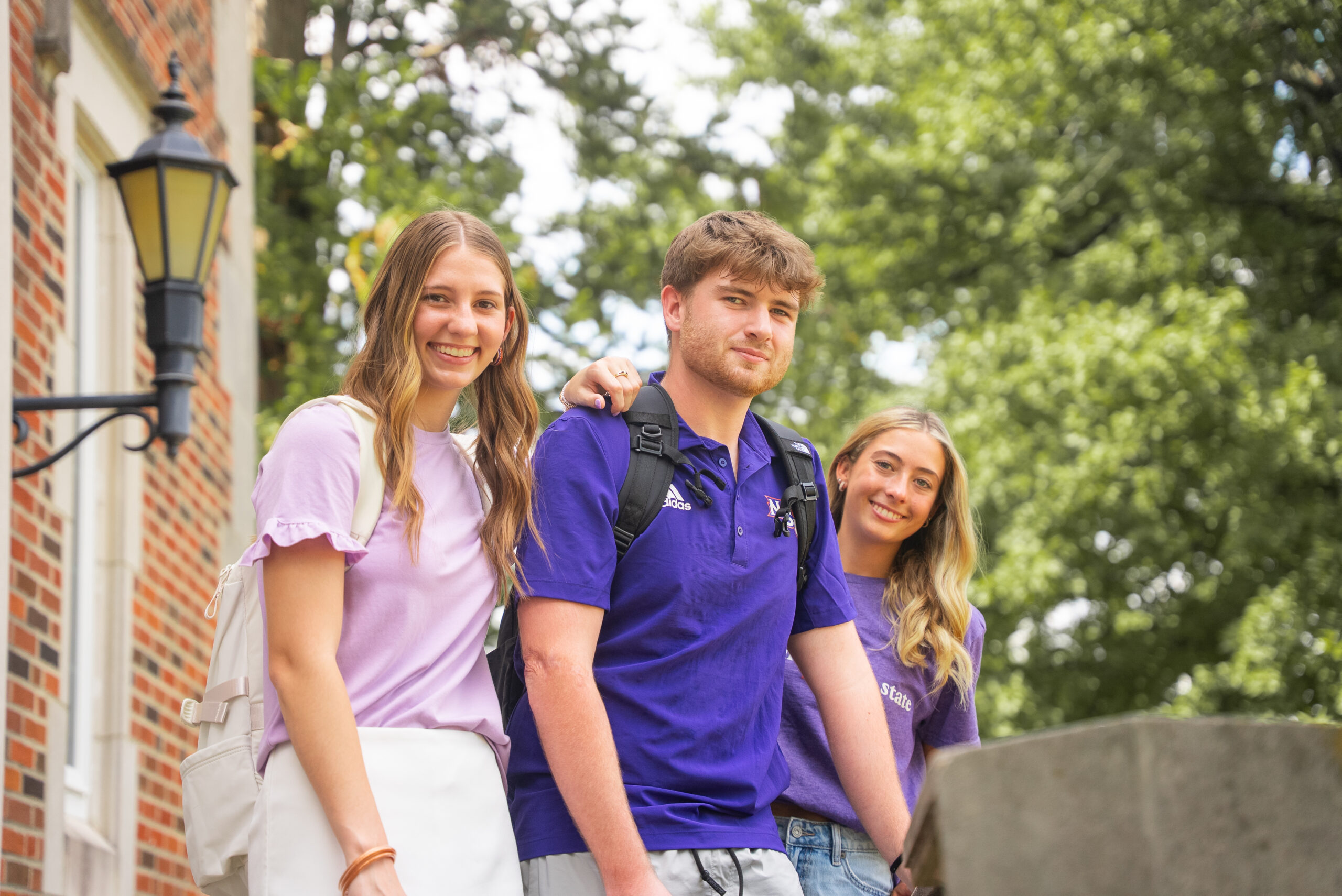 students studying on campus