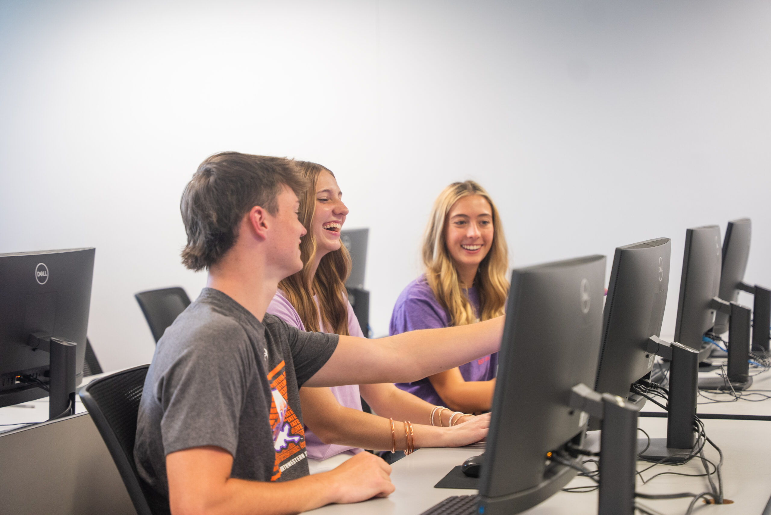 students studying on NSU's campus