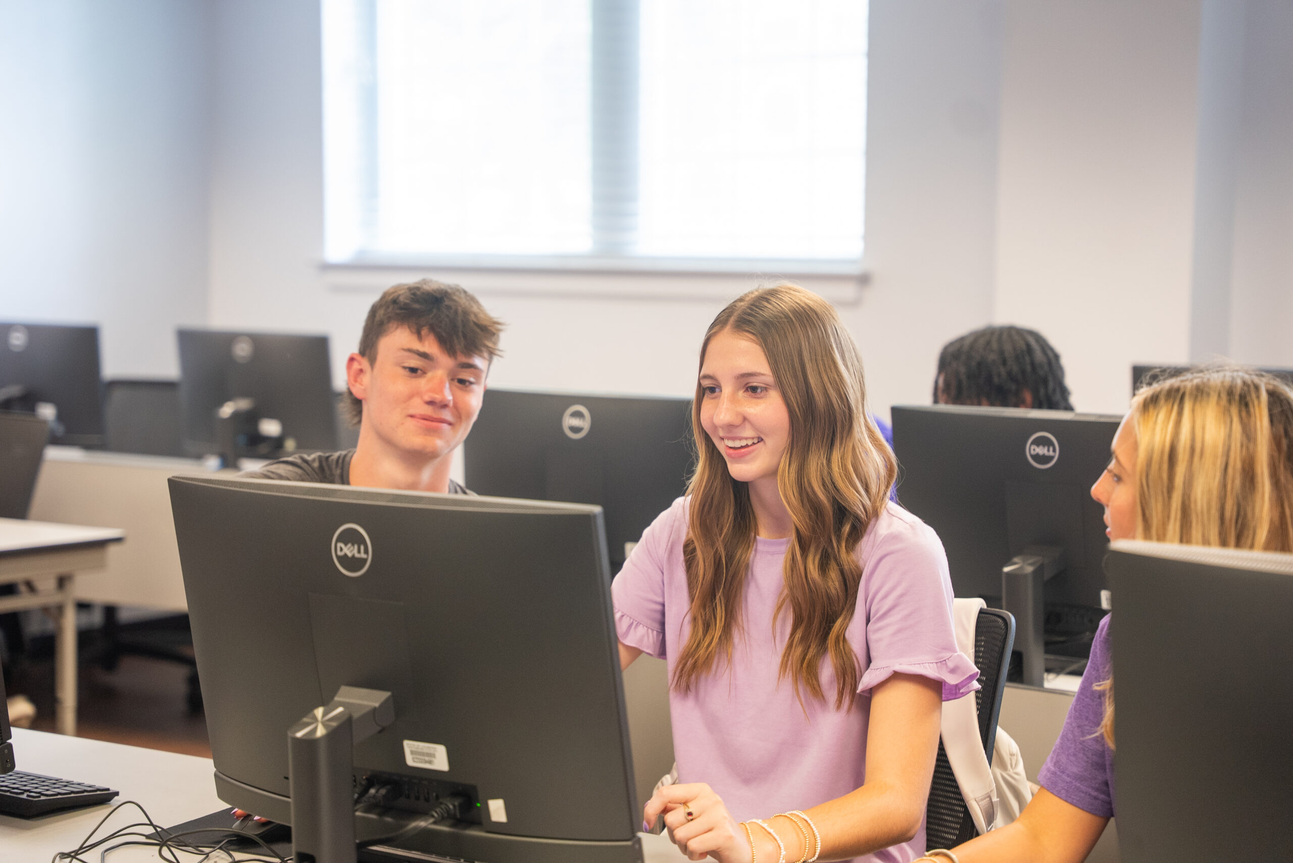 students studying on NSU's campus