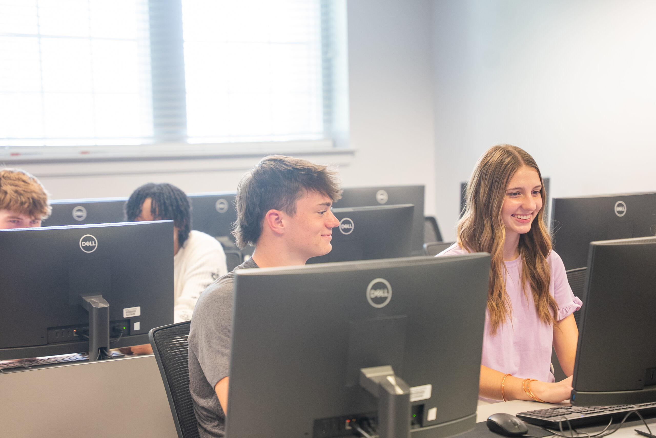 students studying on NSU's campus