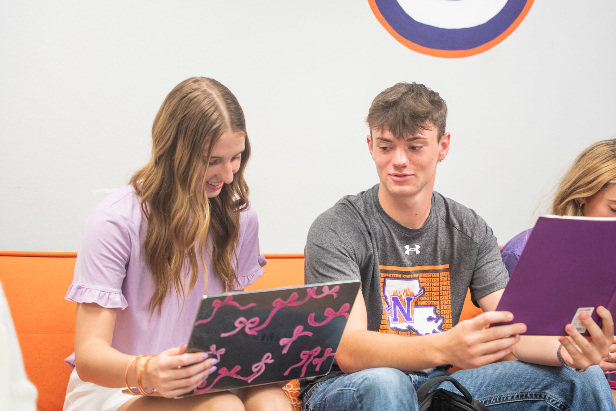 students studying on NSU's campus