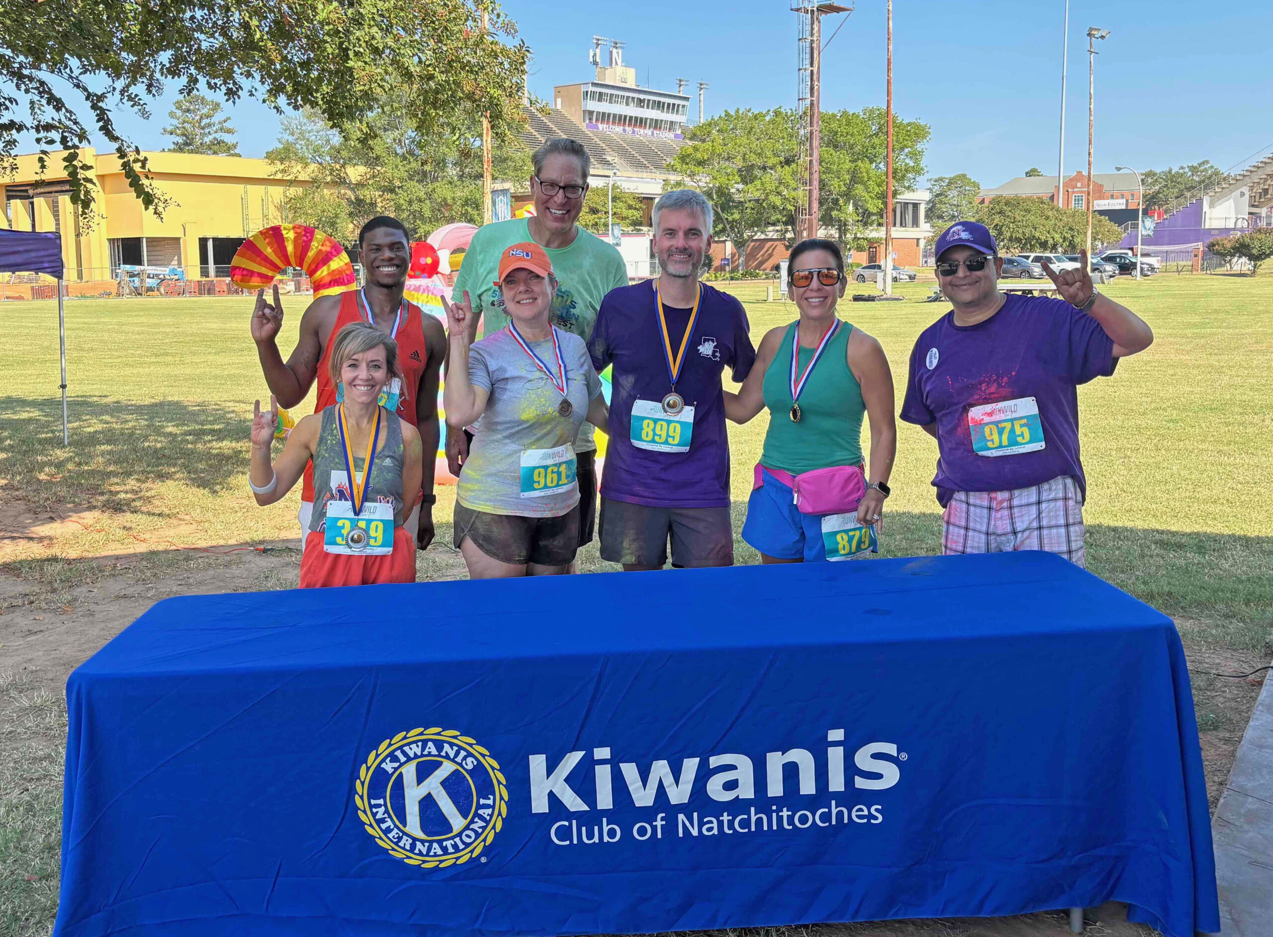 NSU faculty and staff participating in the Kiwanis 5K were, from left, Amy Stepp, Tré Jackson, Leslie Gruesbeck, Steve Gruesbeck, Danien Tristant, Shannon Hale and Nabin Sapkota.