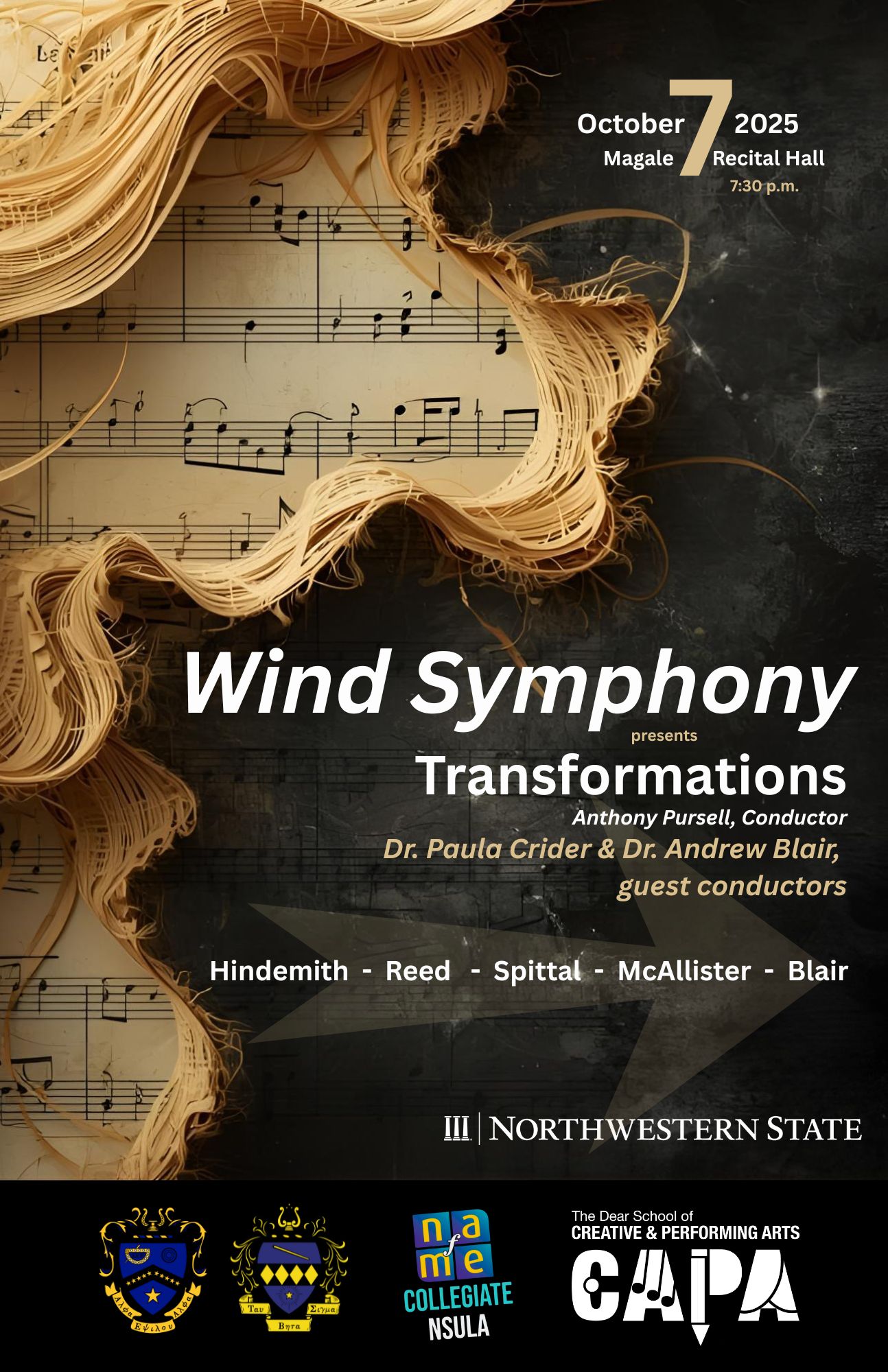 The NSU Wind Symphony will perform on Tuesday, Oct. 7.
